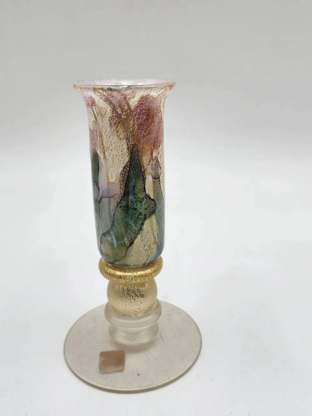 Vintage Isle Of Wight Glass Candle Holder Made In England